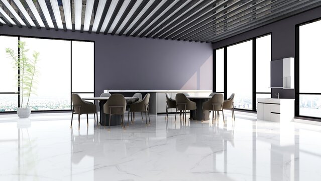 office pantry area 3d render interior design