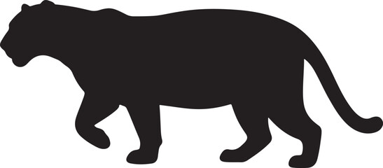 Orinoco jaguar in silhouette purw white background.