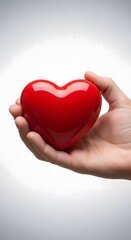 Obraz premium Holding a Red Heart Symbol of Love, Care, and Compassion