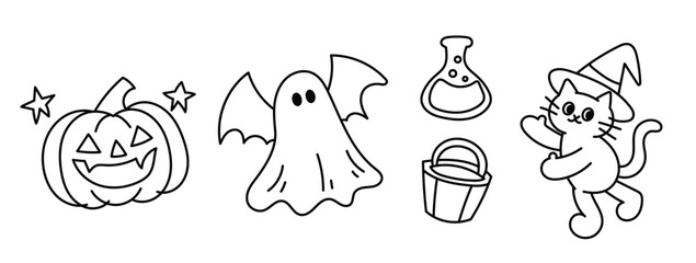 Cartoon, element, ghost in a cloak, autumn, Halloween, illustration, cute picture, hand-painted