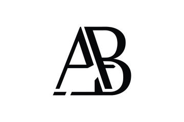 A stylized logo featuring the letters a and b in a bold black design