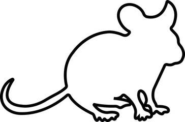 mouse animal icon in trendy line style. isolated on transparent background
