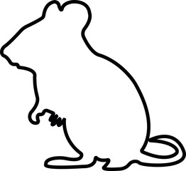 mouse animal icon in trendy line style. isolated on transparent background