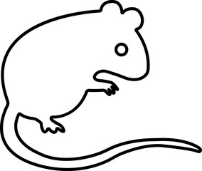 mouse animal icon in trendy line style. isolated on transparent background
