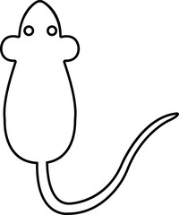 mouse animal icon in trendy line style. isolated on transparent background