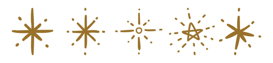 Hand drawn Vintage Mystical Celestial Star Doodle Illustration