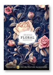Beautiful rose flower art cover design, wedding invitation template design, versatile vector background, brochure template, Luxury invitation card background, invitation, abstract background, cover 