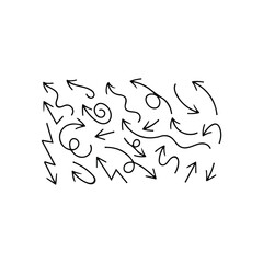 hand drawn curved arrows