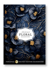 Luxury dark floral art cover design, wedding invitation template design, versatile vector background, brochure template, Luxury invitation card background, invitation, abstract background, cover