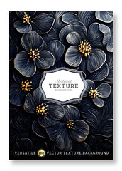 Luxury dark floral art cover design, wedding invitation template design, versatile vector background, brochure template, Luxury invitation card background, invitation, abstract background, cover art