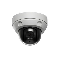 A sleek CCTV dome camera. Isolated on white or transparent background. PNG format.