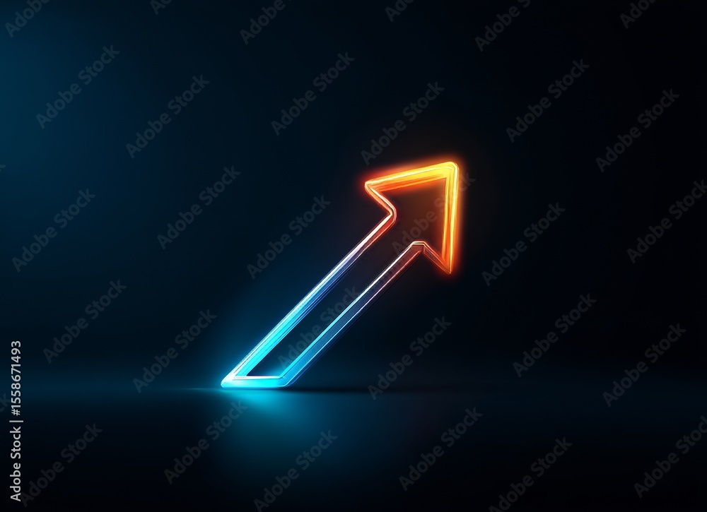 Poster exponential growth and success are exemplified by a glowing upward trend graph, a symbol of progress