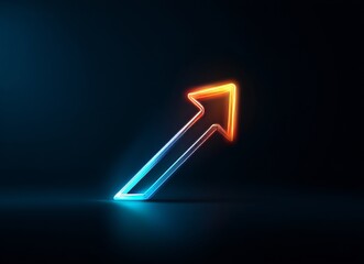 Exponential growth and success are exemplified by a glowing upward trend graph, a symbol of progress and prosperity that is visually appealing when set against a dark background