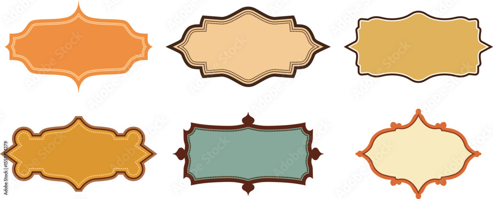 Poster decorative vector frames in various colors for design and branding