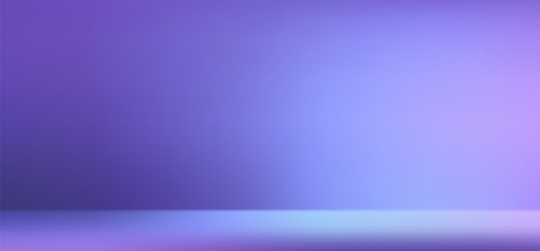 Abstract gradient podium background. Violet, purple and lilac empty 3d studio backdrop. Clean scene for product presentation mockup template. Vector illustration