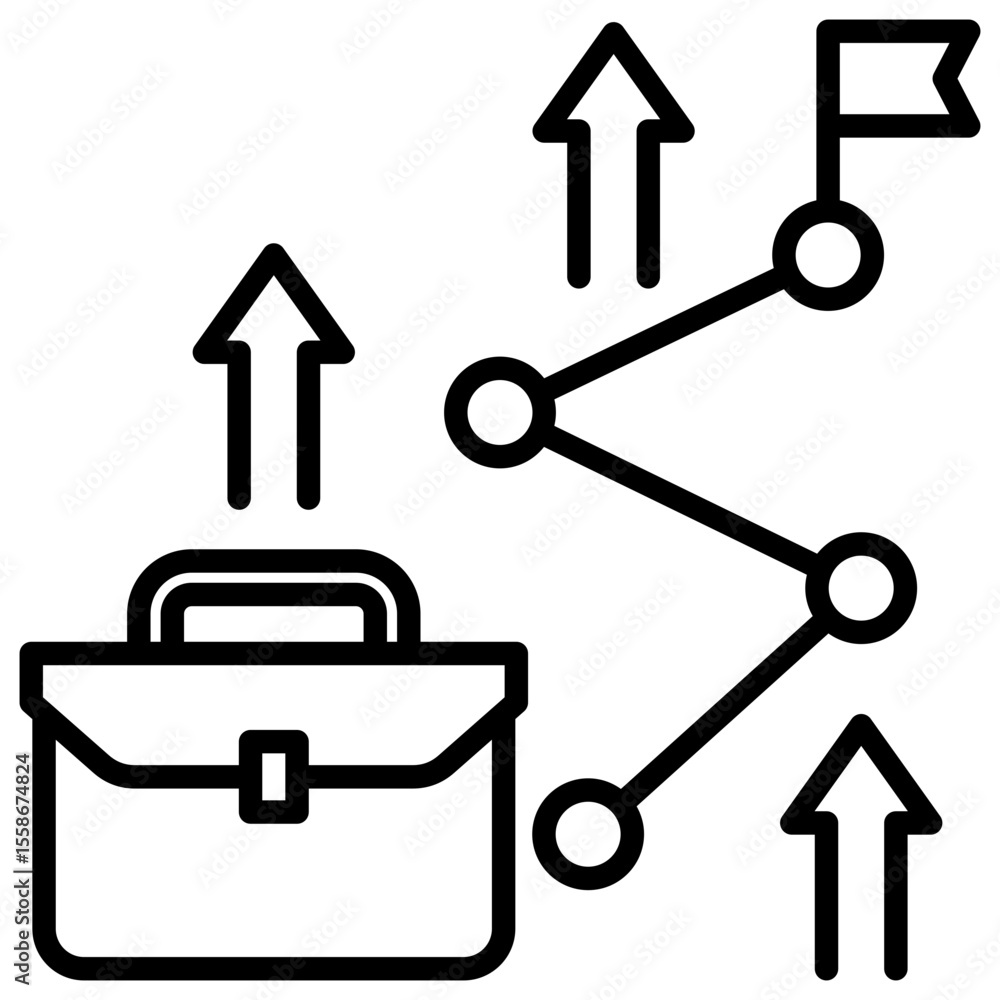 Poster Career Path Line Icon