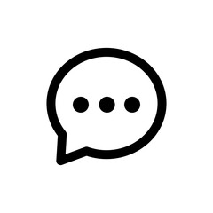 Communication Icon Simple Speech Bubble with Three Dots