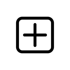 Add Icon Simple Plus Sign in Square Graphic Design Element