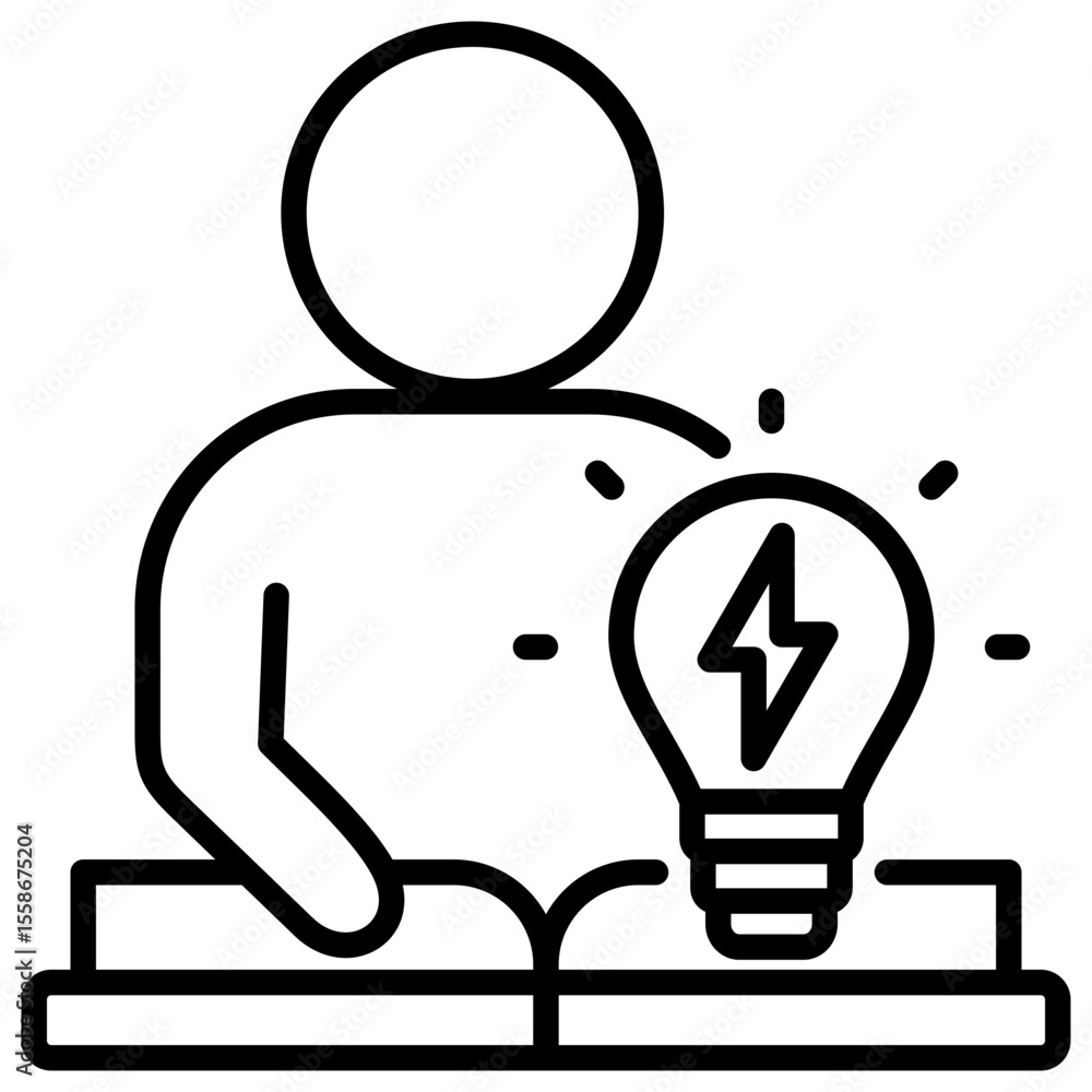 Poster Active Learning Line Icon