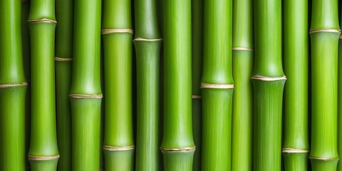 Obraz premium Green bamboo stalks forming a natural background