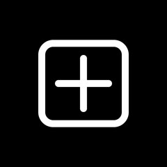 Obraz premium White Plus Sign in Square Icon Add, Plus, Symbol, Button, Interface