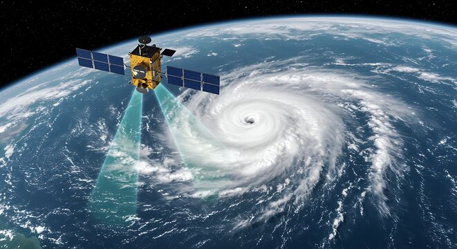 Observational Satellite Scanning Earth's Surface