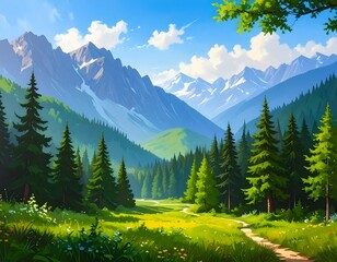 mountain landscape in the summer