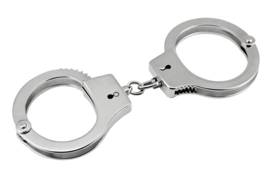 handcuffs isolated on transparent background.