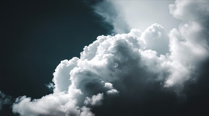Dramatic storm clouds in deep blue, a sweeping skyscape with dynamic light, nature's raw power on display