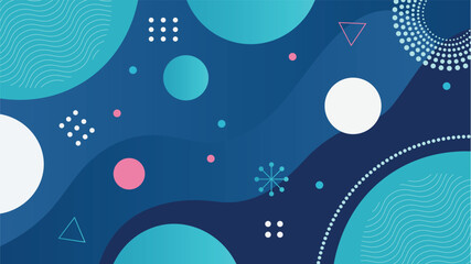 Obraz premium Abstract geometric design with blue gradient and decorative elements for background