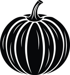 pumpkin silhouette, halloween vegetable icons, black vector collection