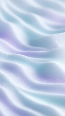 Naklejka premium Close-up of silky luxurious satin fabric with iridescent sheen and subtle shimmer in soft pastel colors for fashion design or beauty concept backdrop