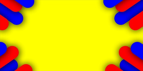 3D Red Blue Yellow Background Design Vector Illustration