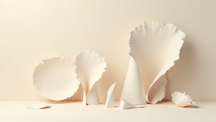 Creative 3d renders of Abstract futuristic sculptures.