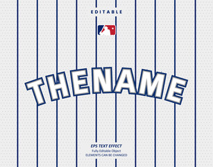 Editable Text Effect Vector of White Jersey back college white name team sport printable embroidery Design for club, garment, printing, merchandise, basketball, baseball, football