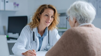 Fototapeta premium Doctor consulting senior patient in clinic