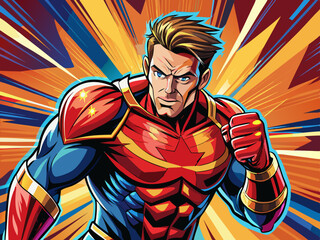 Pop art  comic book style super hero