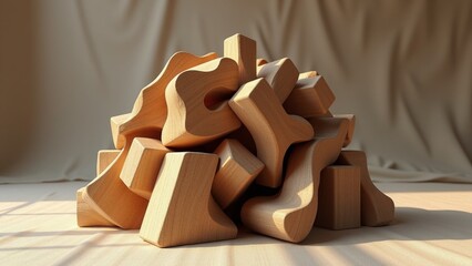 Creative 3d renders of Abstract futuristic sculptures.