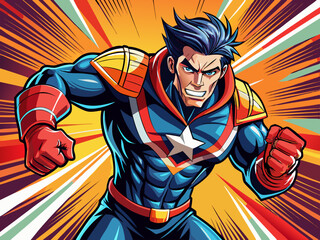 Pop art  comic book style super hero © Anastasia