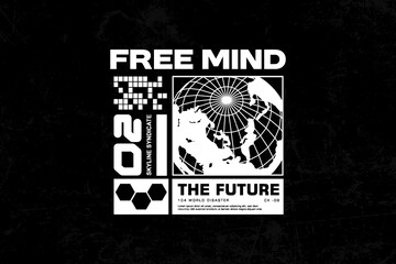 futuristic streetwear graphic tee design templates ideas