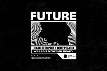 futuristic streetwear graphic tee design templates ideas