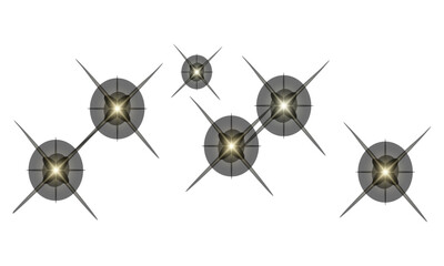 Glowing light effect icon with sparkles and shine, abstract shiny highlight for decorative use