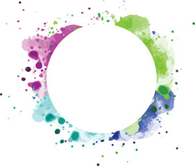 Hand drawn colorful Splash Frame, Vector Ink Box and Brush Stroke Element for Text on White Background