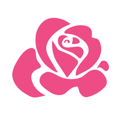 Rose flower icon set. Flower silhouette