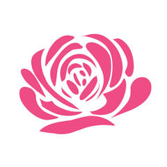 Rose flower icon set. Flower silhouette