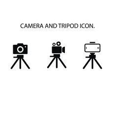 Obraz premium Camera and tripod icon