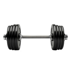 Fototapeta premium Dumbbell weightlifting strength training bodybuilding exercise black and on transparent background