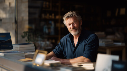 Fototapeta premium Manager packing a former employee's desk with mementos and books