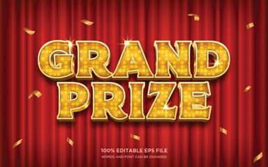 Grand Prize 3D Editable text style effect	

