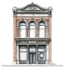 Fototapeta premium PNG Front of an old building drawing architectural architecture.